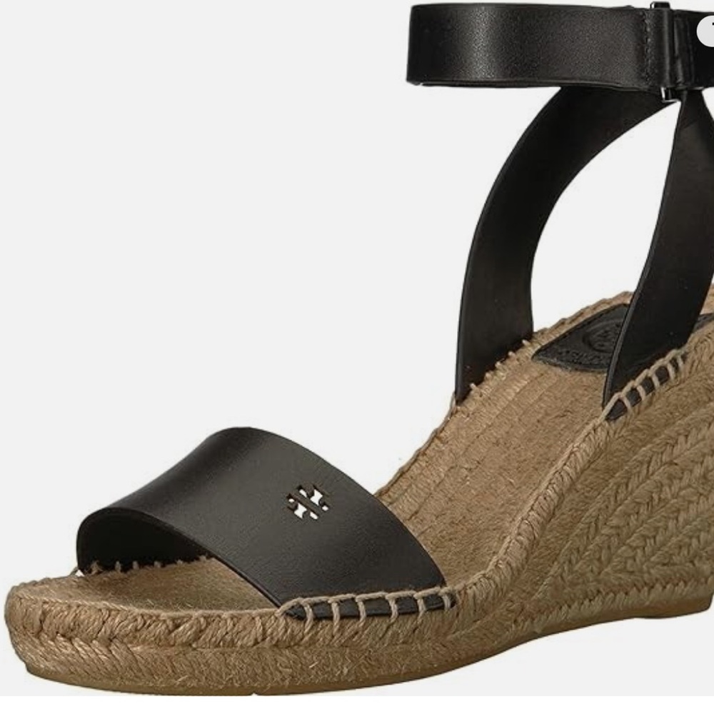 Tory Burch Black Espadrille Wedges